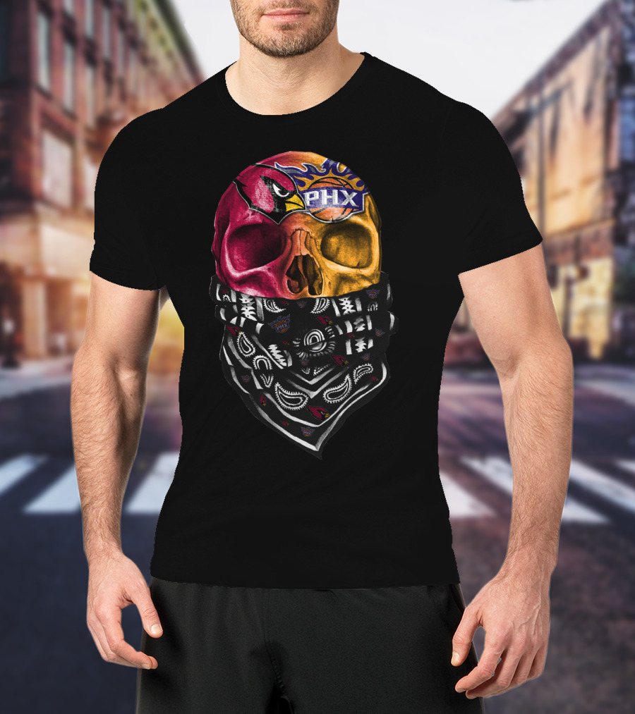 Cardinals Suns Bandana Skull T-Shirt