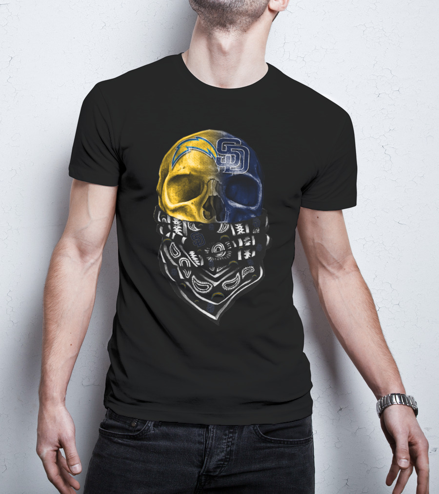 Chargers Padres Skull Bandana T-Shirt