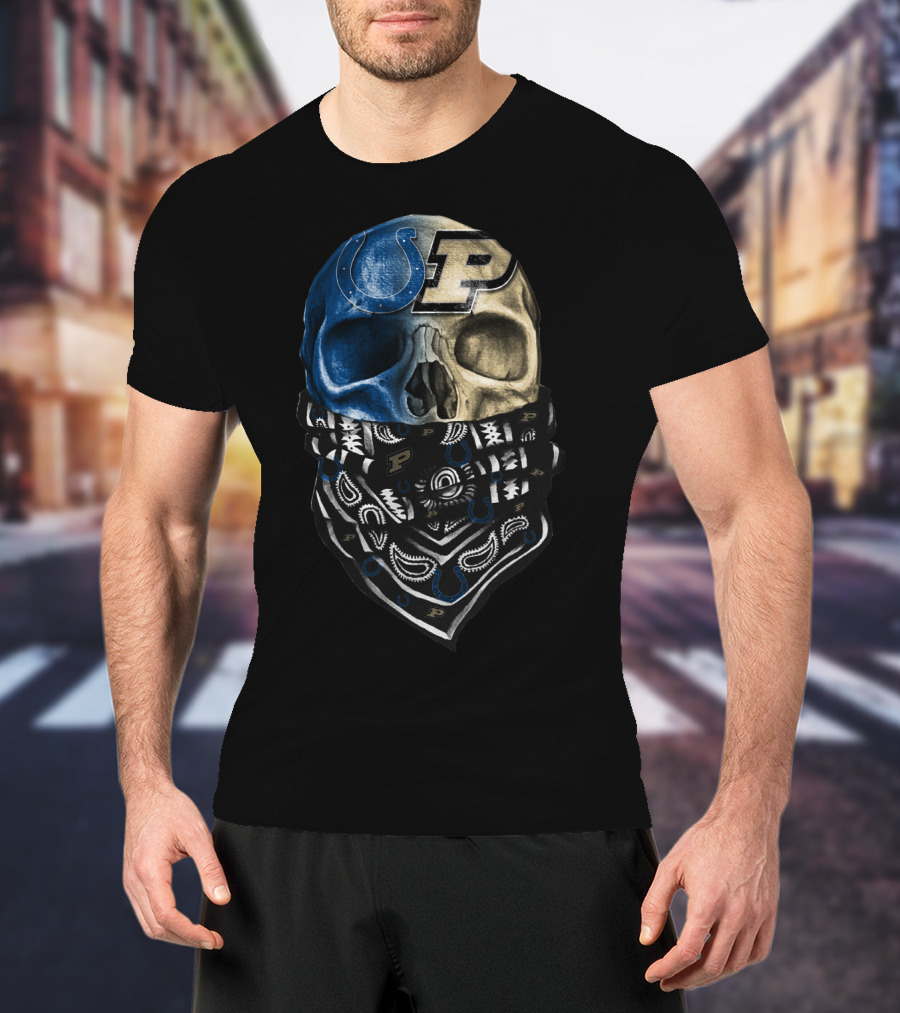 Colts Purdue Skull Bandana T-Shirt