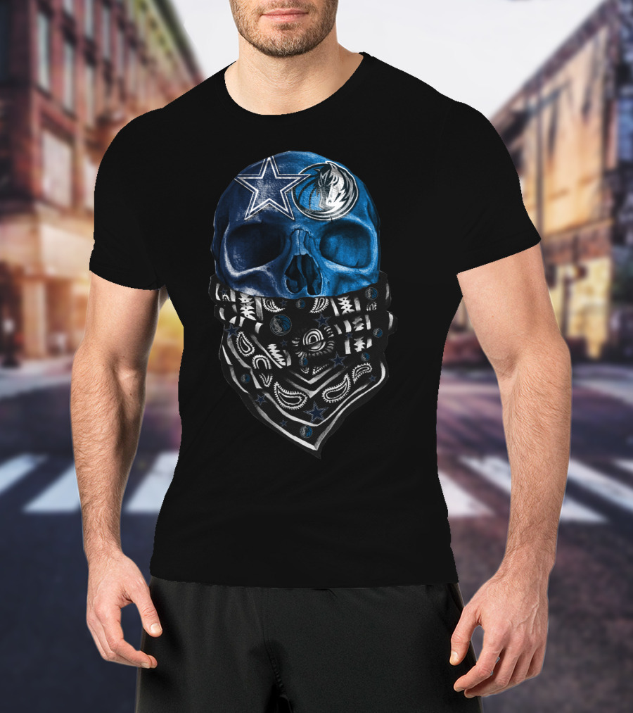 Dallas Cowboys Mavericks Skull Bandana T-Shirt