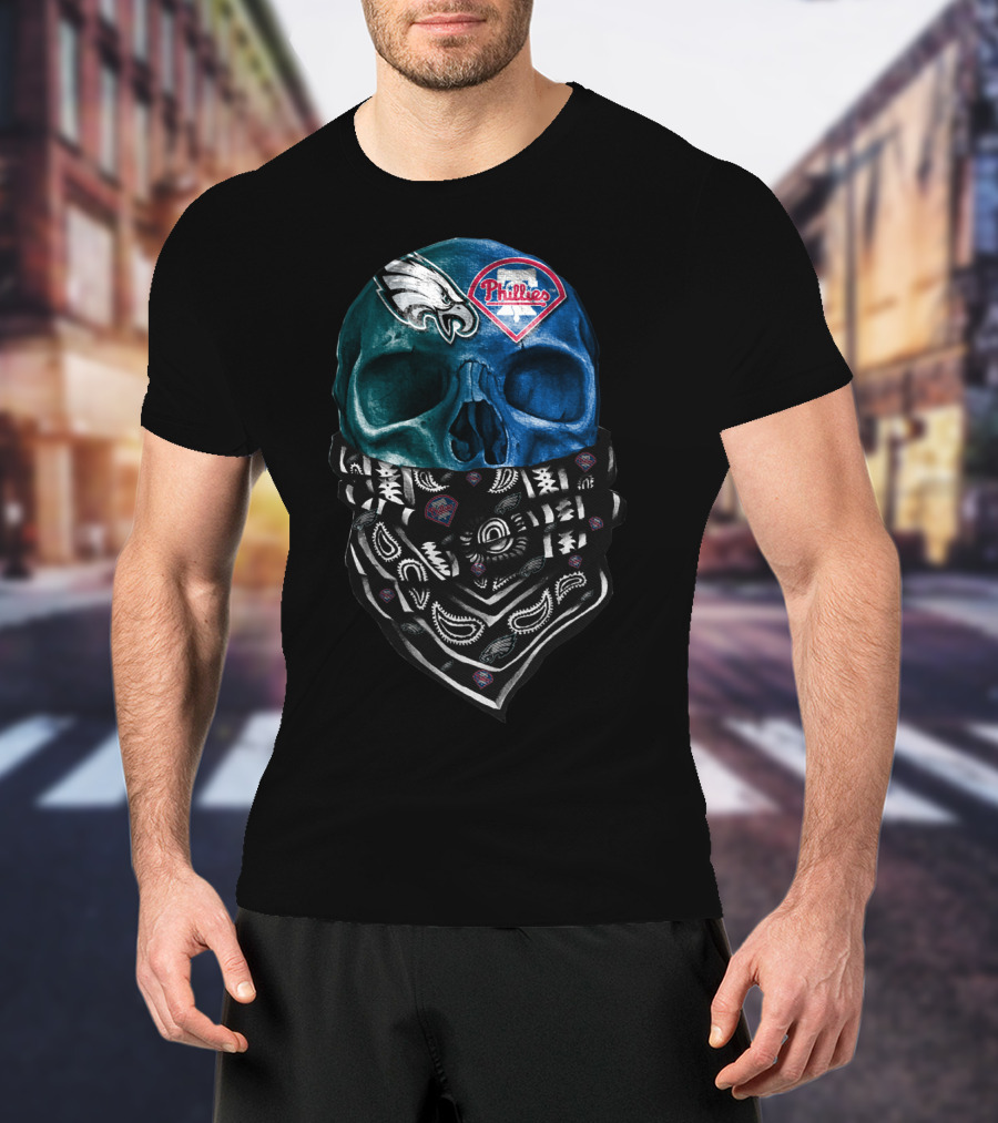 Philadelphia Eagles Phillies Skull Bandana T-Shirt