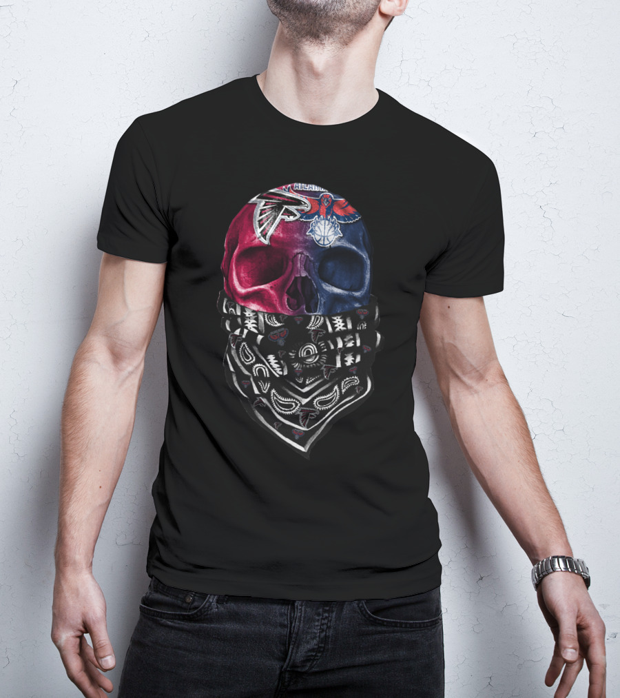 Atlanta Falcons New Orleans Pelicans Bandana Skull T-Shirt