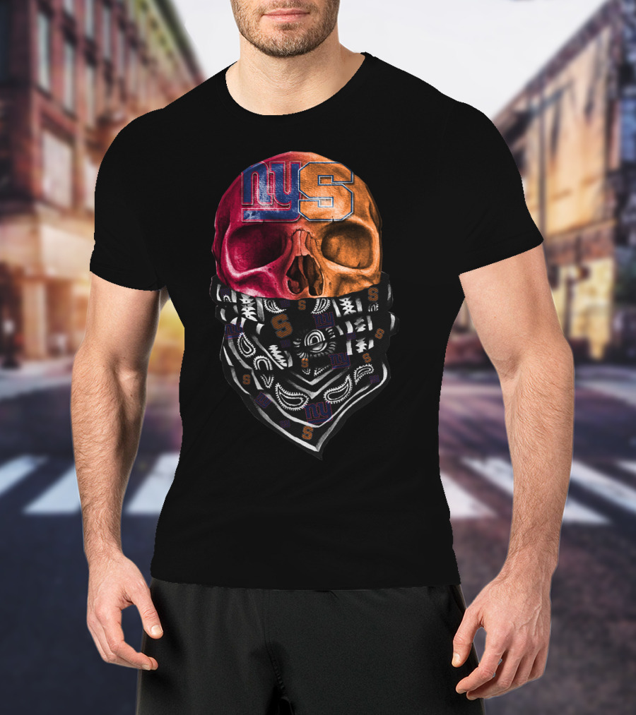 Ny Giants Syracuse Skull Bandana T-Shirt