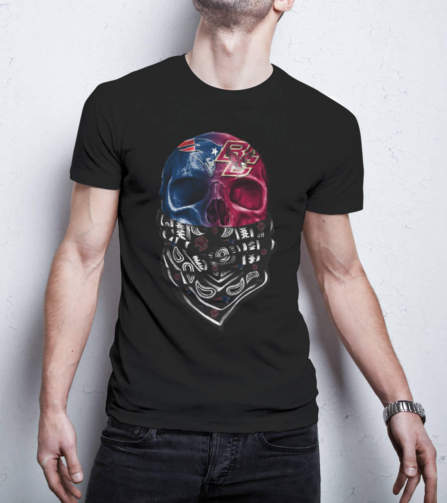 New England Patriots Bc Eagles Split Skull Bandana T-Shirt