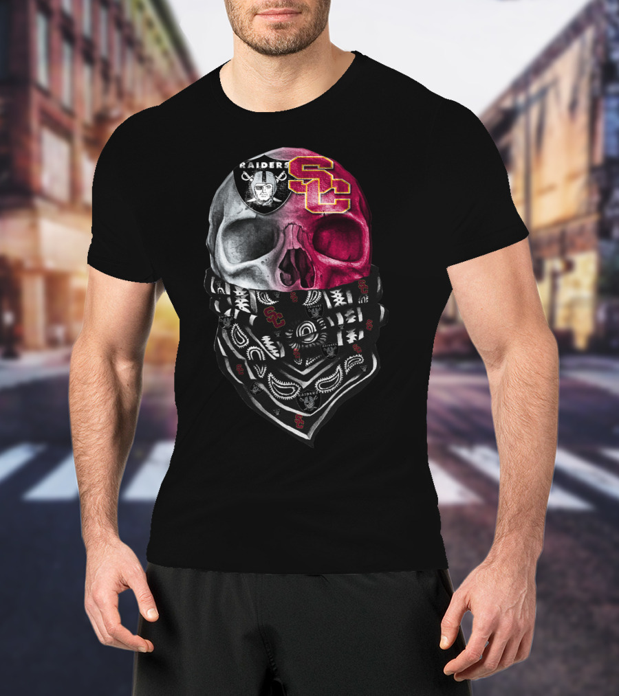 Raiders Usc Skull Bandana T-Shirt