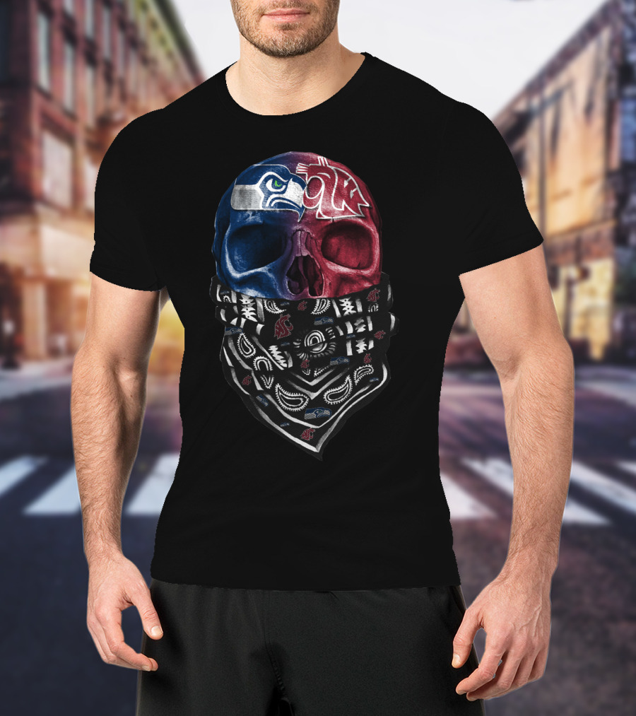 Seahawks Cougars Skull Bandana T-Shirt