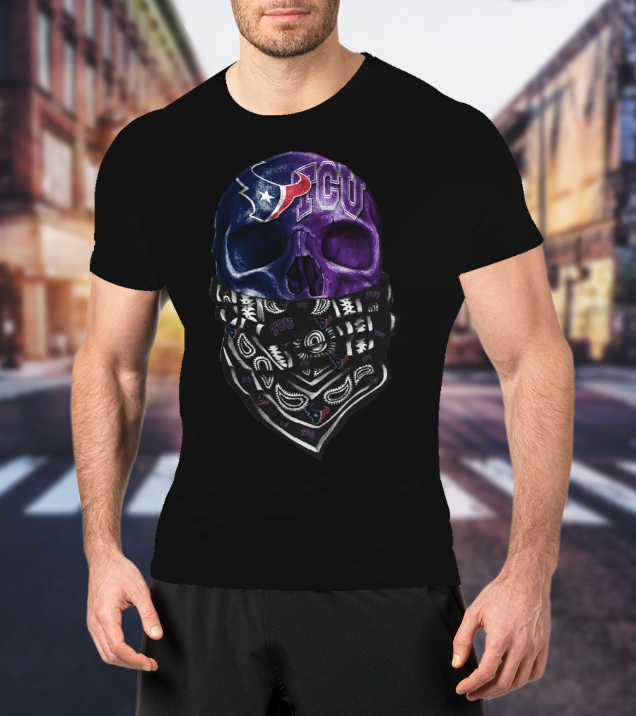 Tcu Texans Skull And Bandana T-Shirt