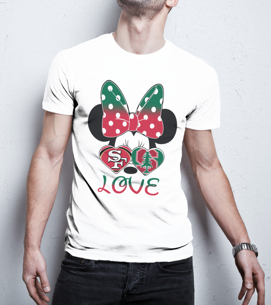 San Francisco 49ers Stanford Cardinal Minnie Mouse Love T-Shirt
