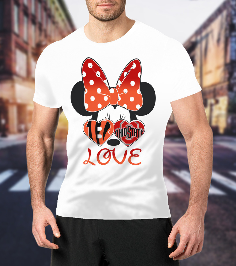 Minnie Mouse Bengals Ohio State Love T-Shirt