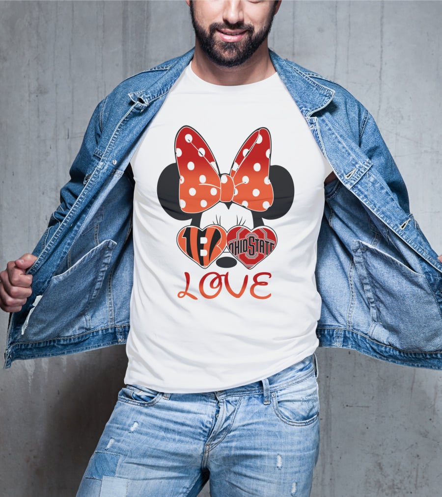 Minnie Mouse Bengals Ohio State Love T-Shirt