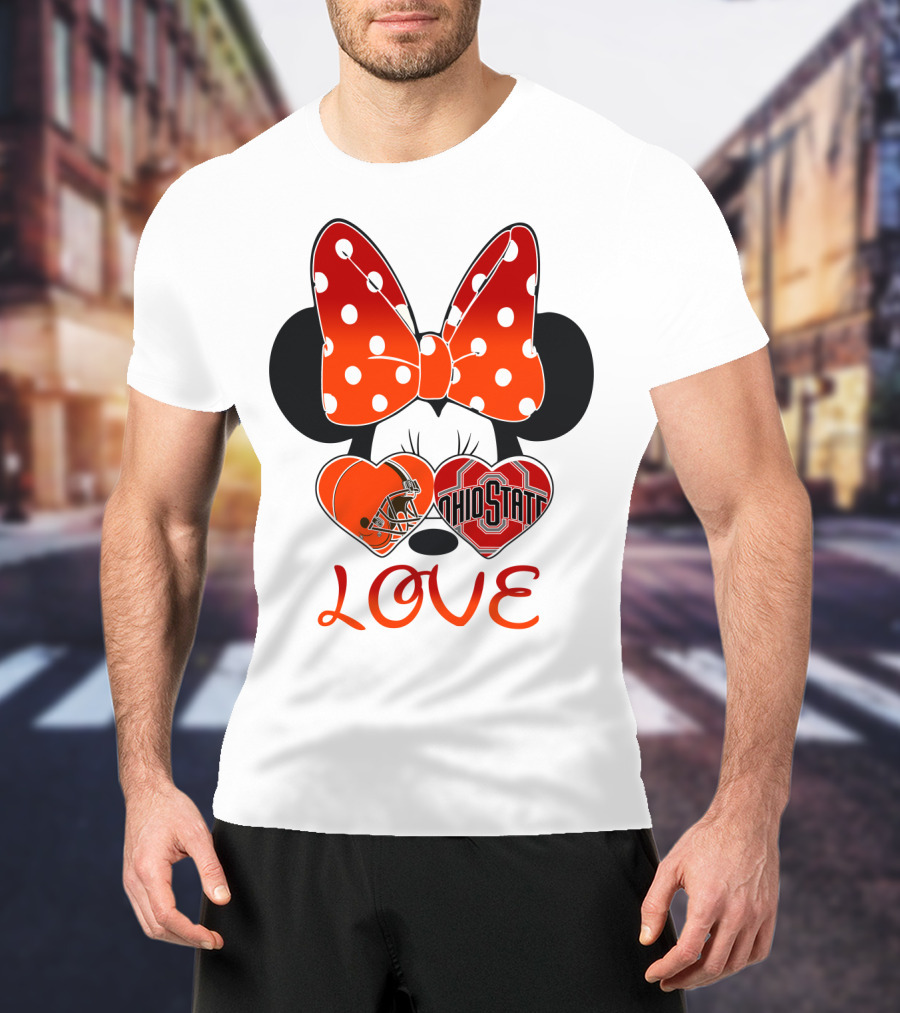 Mic 023 Minnie Mouse Love Cleveland Browns Ohio State T-Shirt