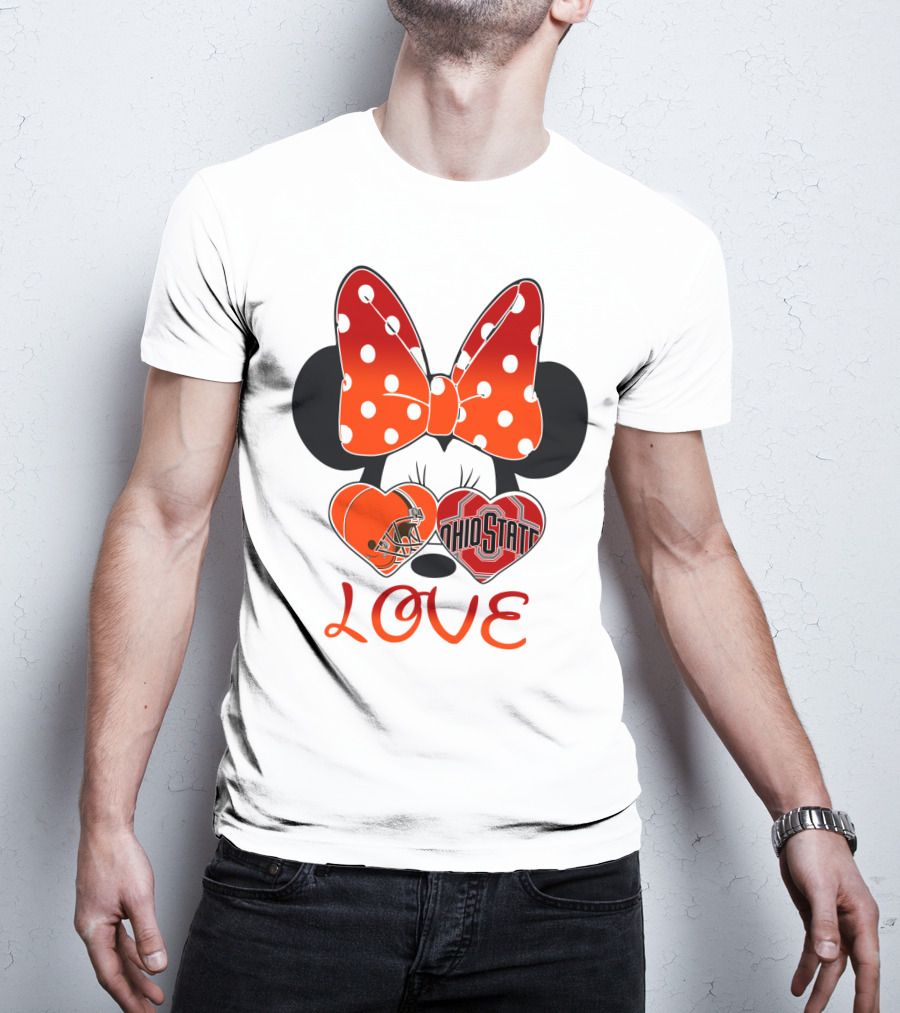 Mic 023 Minnie Mouse Love Cleveland Browns Ohio State T-Shirt