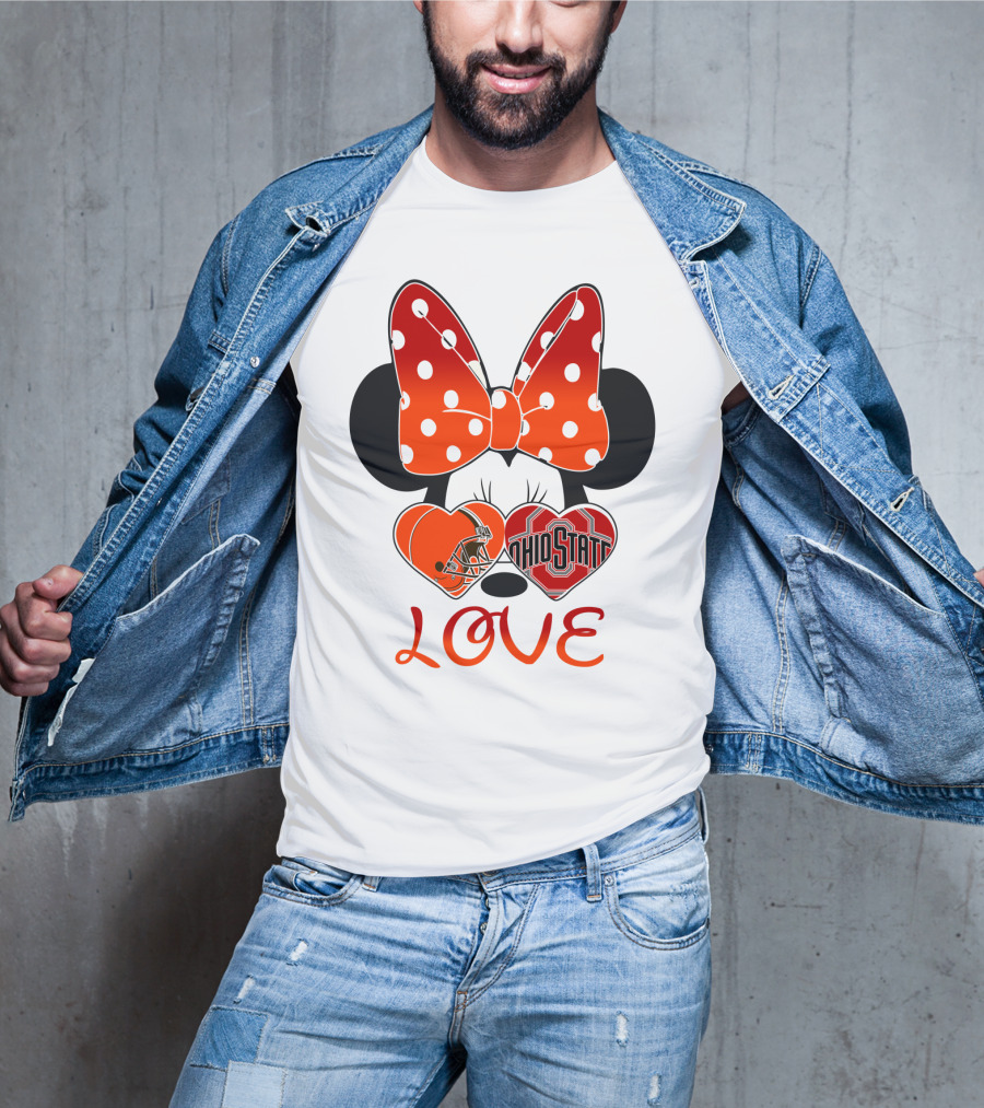 Mic 023 Minnie Mouse Love Cleveland Browns Ohio State T-Shirt