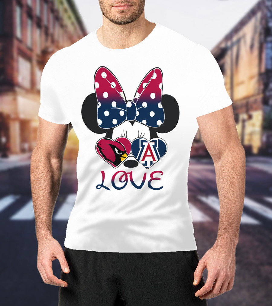 Minnie Mouse Cardinals Arizona Wildcats Love T-Shirt