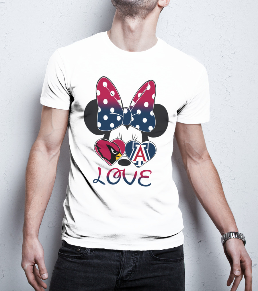 Minnie Mouse Cardinals Arizona Wildcats Love T-Shirt