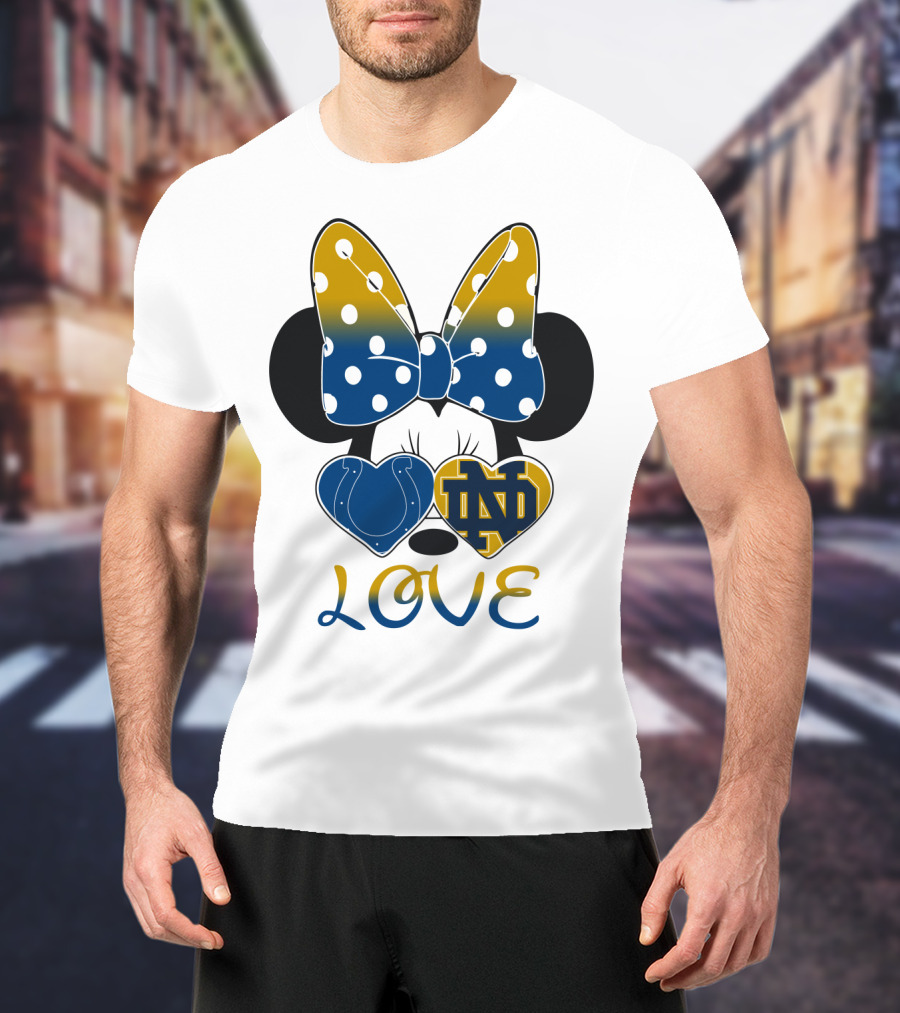 Love Notre Dame Polka Dot Bow Hearts T-Shirt