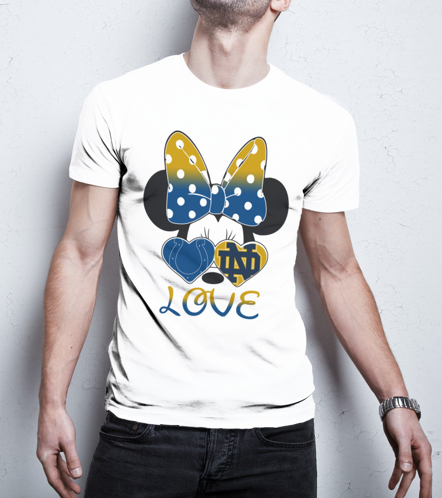 Love Notre Dame Polka Dot Bow Hearts T-Shirt