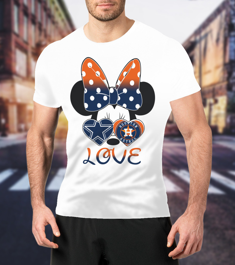 Mic 046 Houston Astros Dallas Cowboys Minnie Love T-Shirt