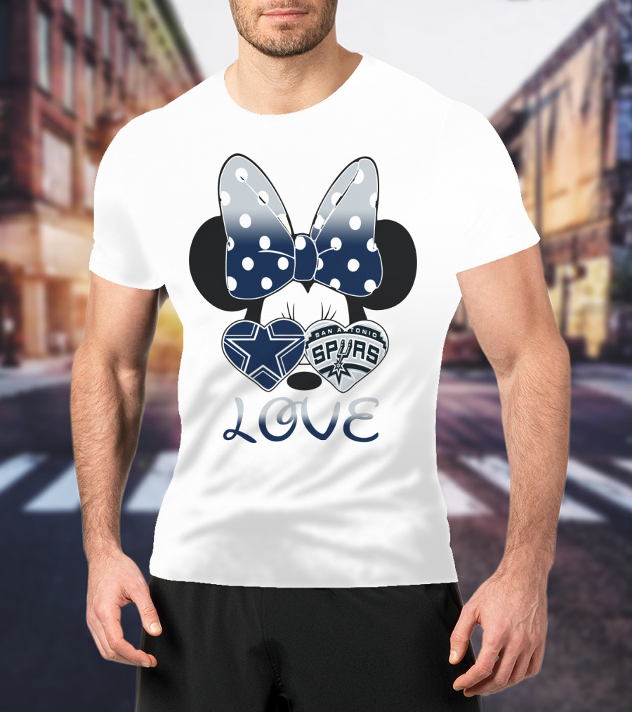 Love Cowgirl Minnie Dallas Cowboys San Antonio Spurs T-Shirt