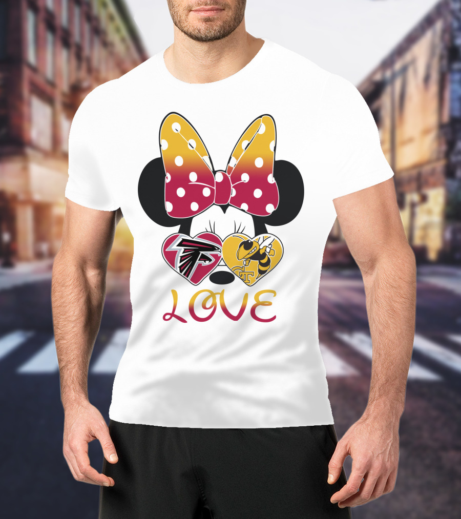 Falcons Georgia Tech Love Minnie Bow T-Shirt