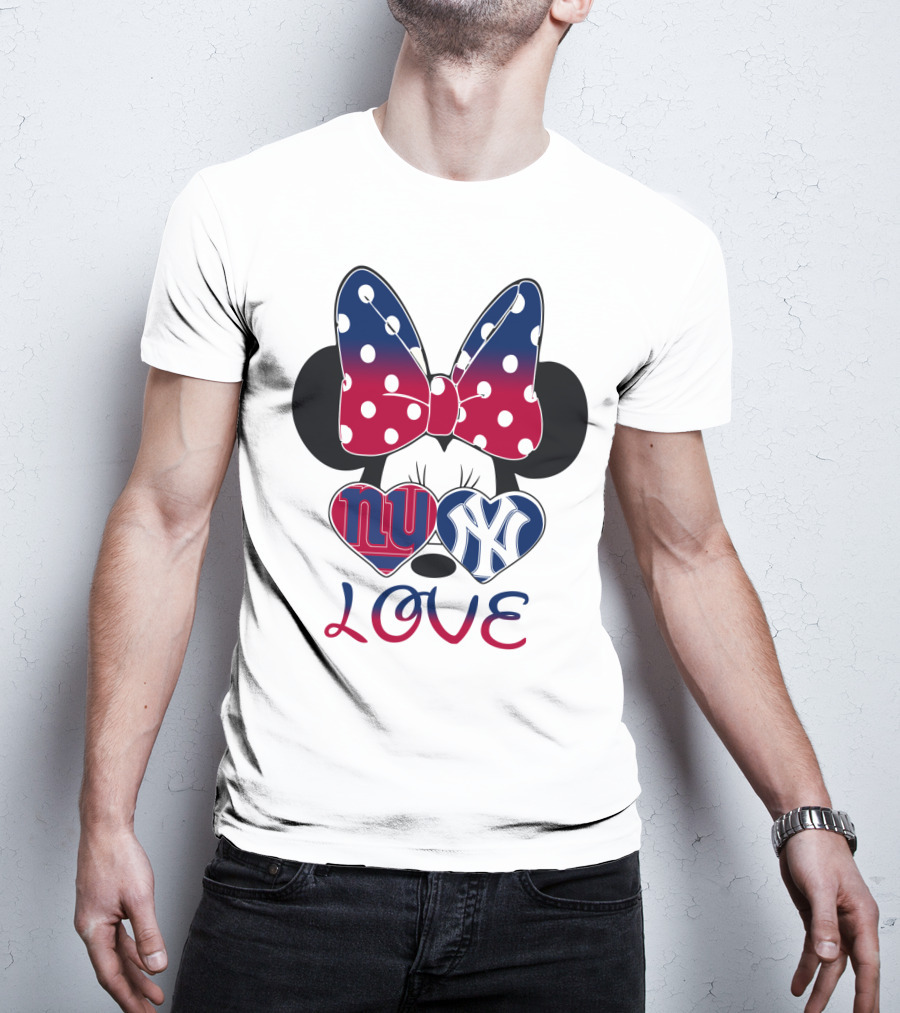 Mic 066 Minnie Bow Giants Yankees Love T-Shirt