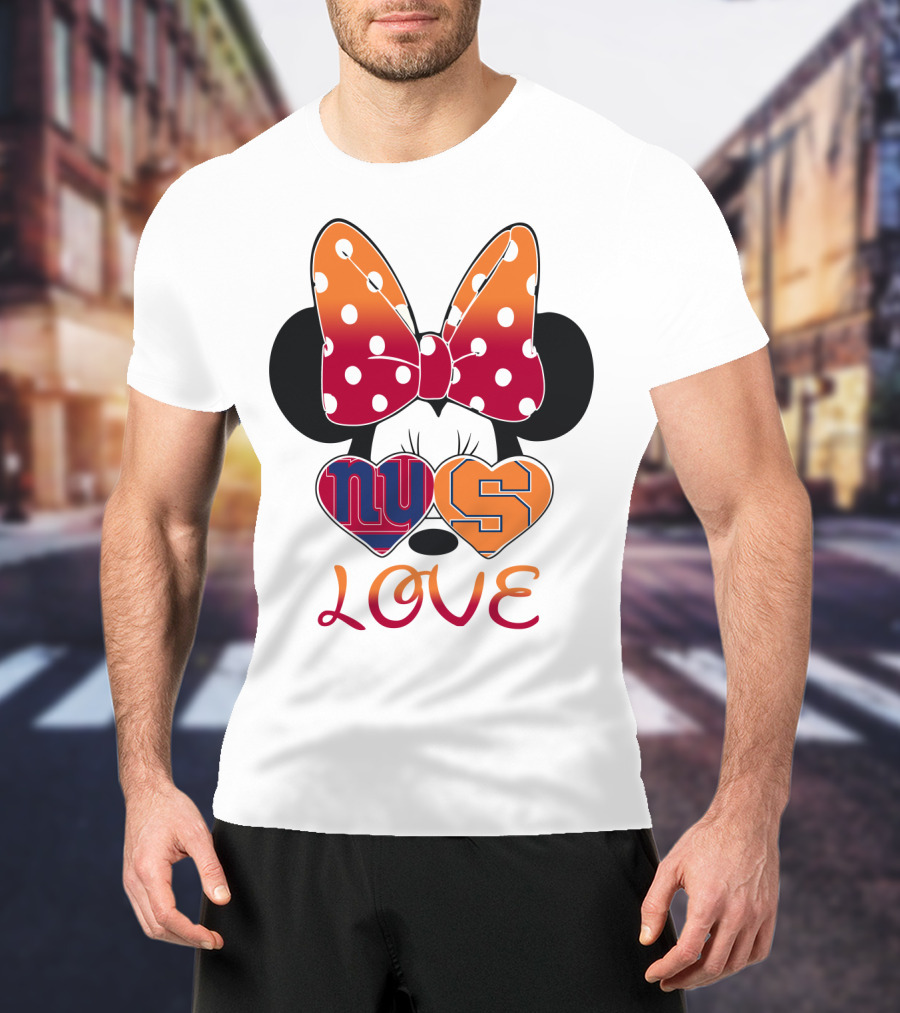 Ny Giants Syracuse Love Minnie Mouse Bow Hearts T-Shirt