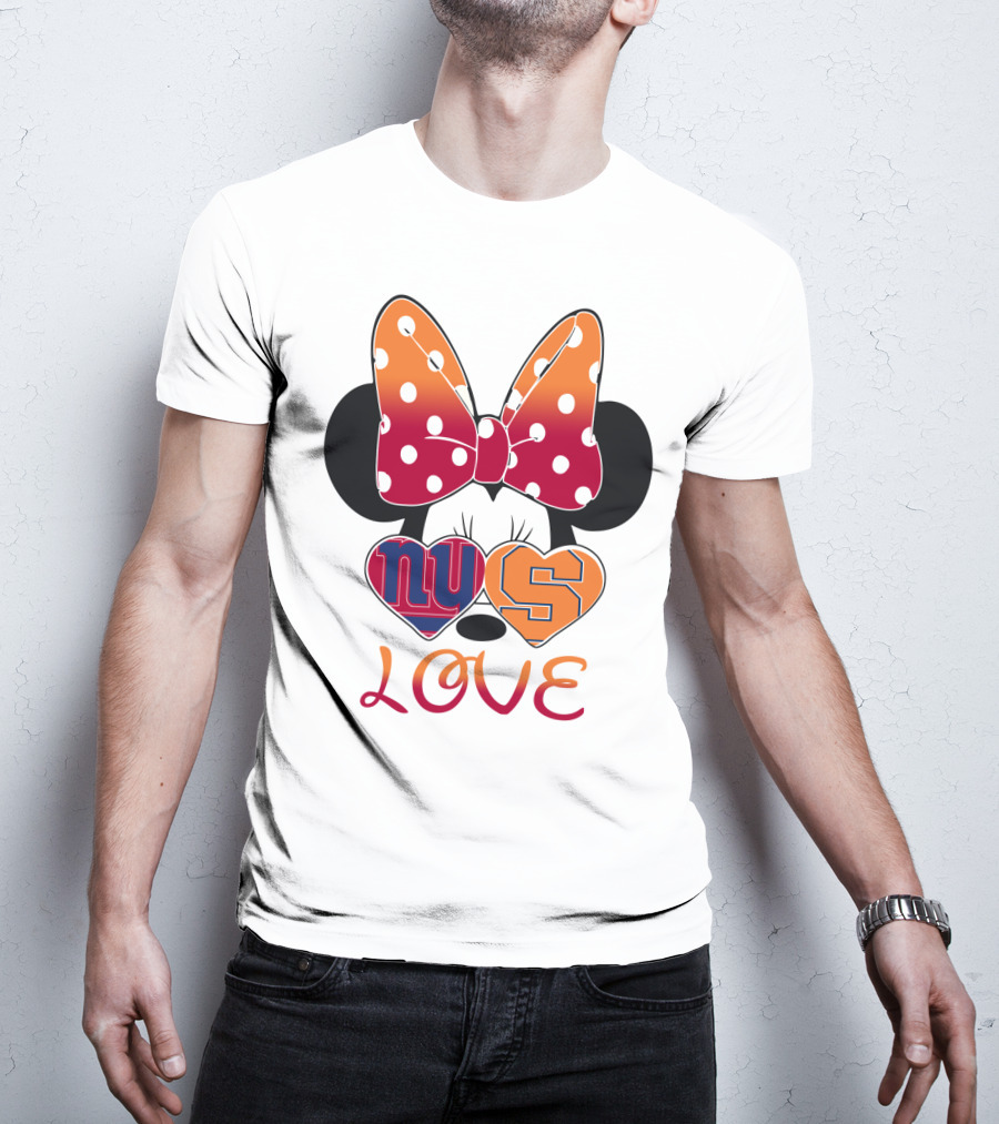 Ny Giants Syracuse Love Minnie Mouse Bow Hearts T-Shirt