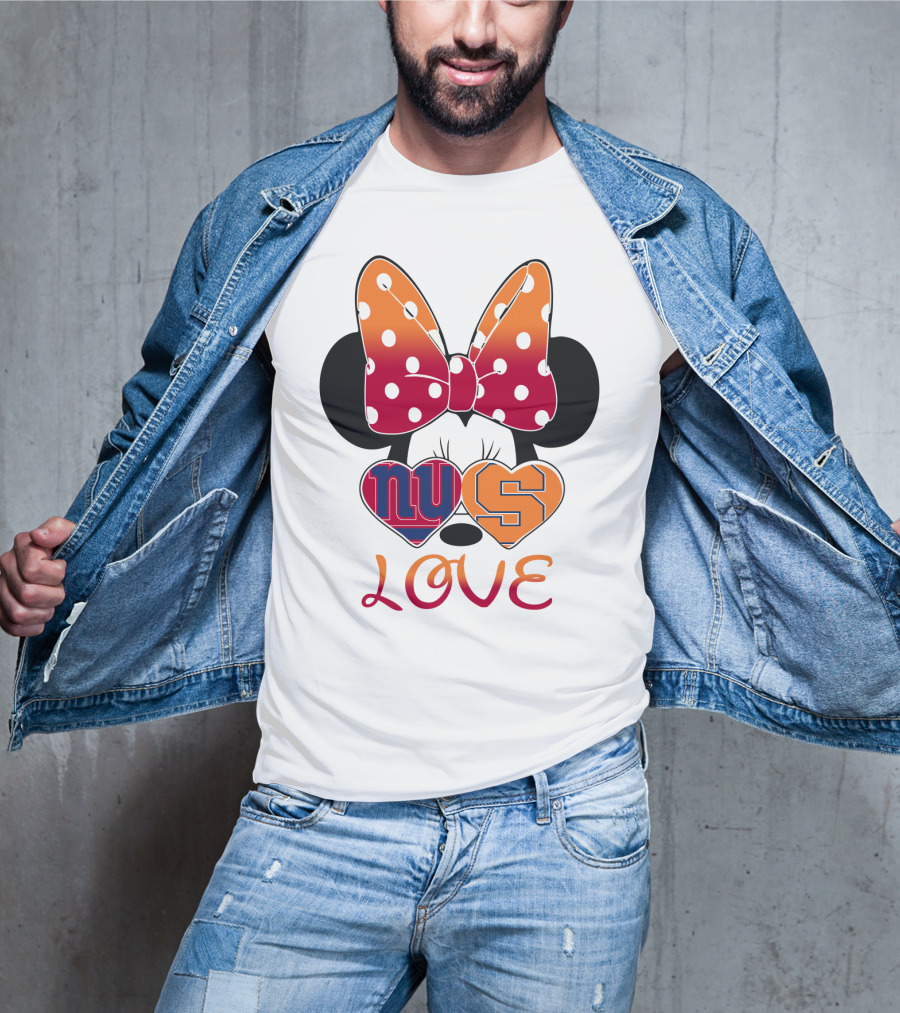 Ny Giants Syracuse Love Minnie Mouse Bow Hearts T-Shirt