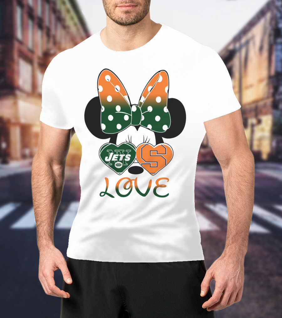 Ny Jets Syracuse Love Minnie Ears Bow T-Shirt