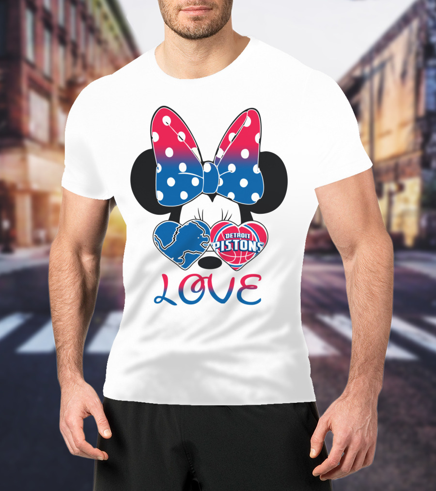 Detroit Pistons Lions Minnie Love T-Shirt