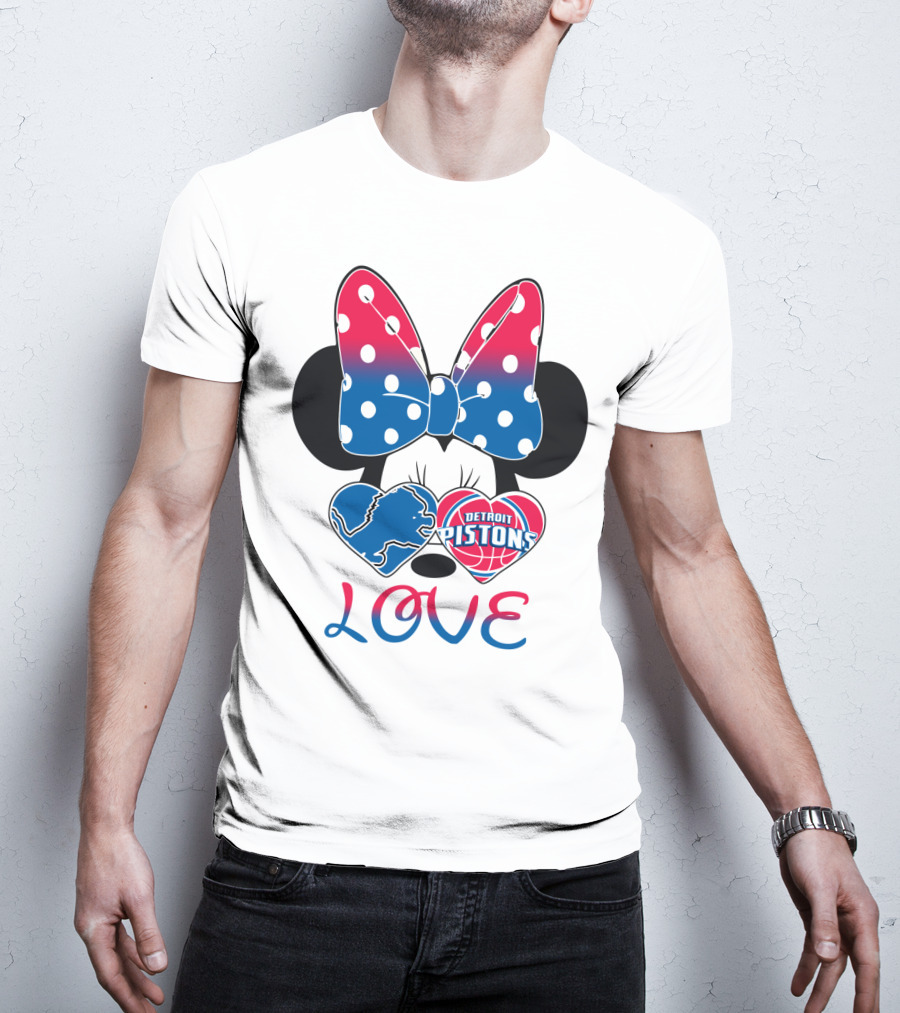 Detroit Pistons Lions Minnie Love T-Shirt