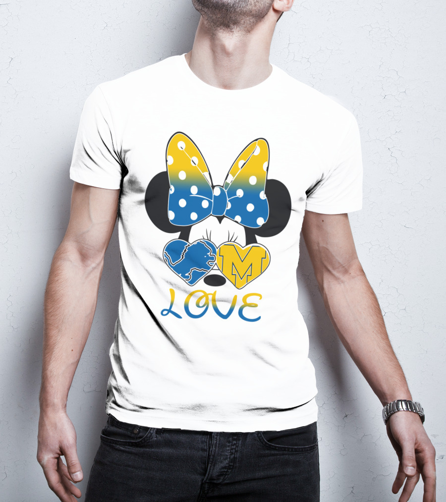 Minnie Bow Lions Michigan Love T-Shirt