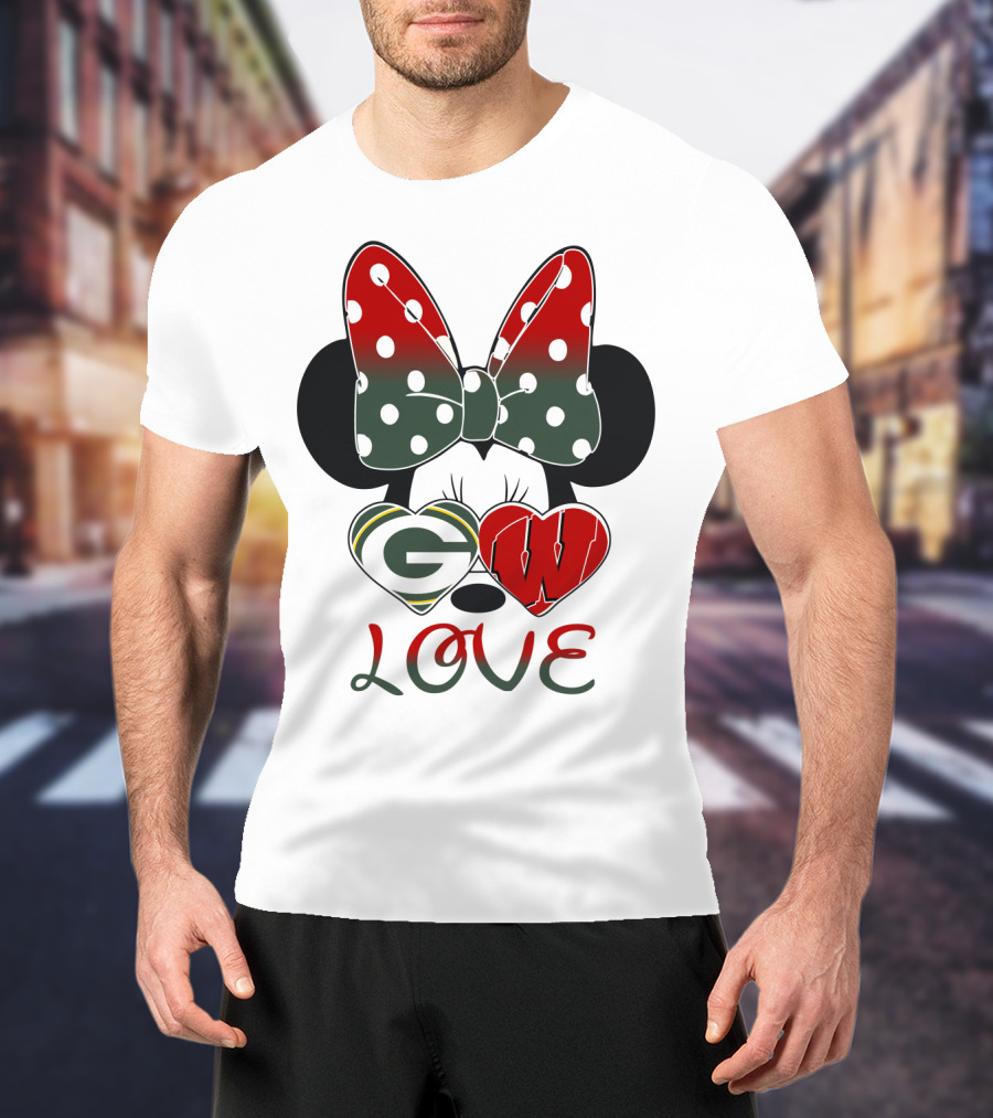 Minnie Mouse Packers Badgers Love T-Shirt