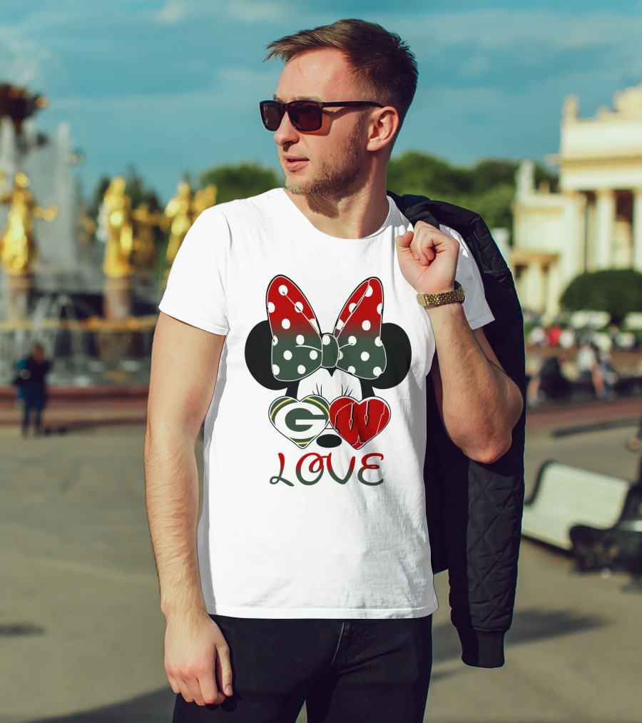 Minnie Mouse Packers Badgers Love T-Shirt