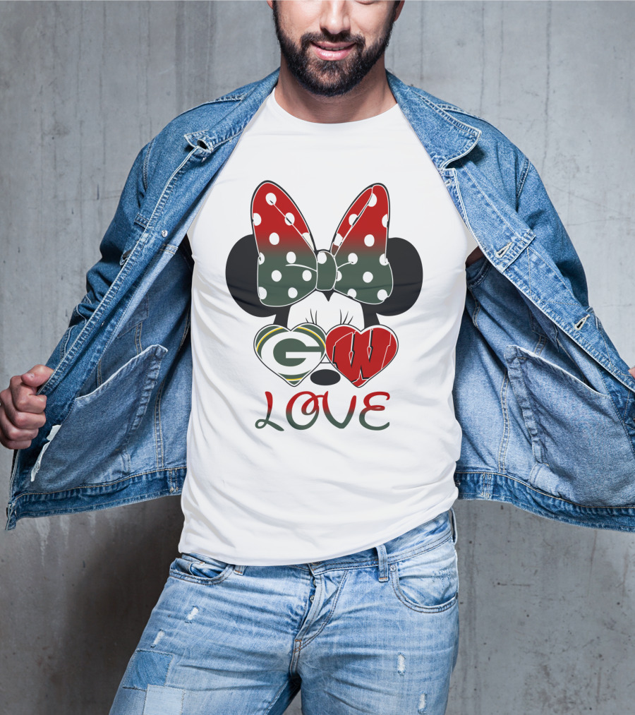 Minnie Mouse Packers Badgers Love T-Shirt