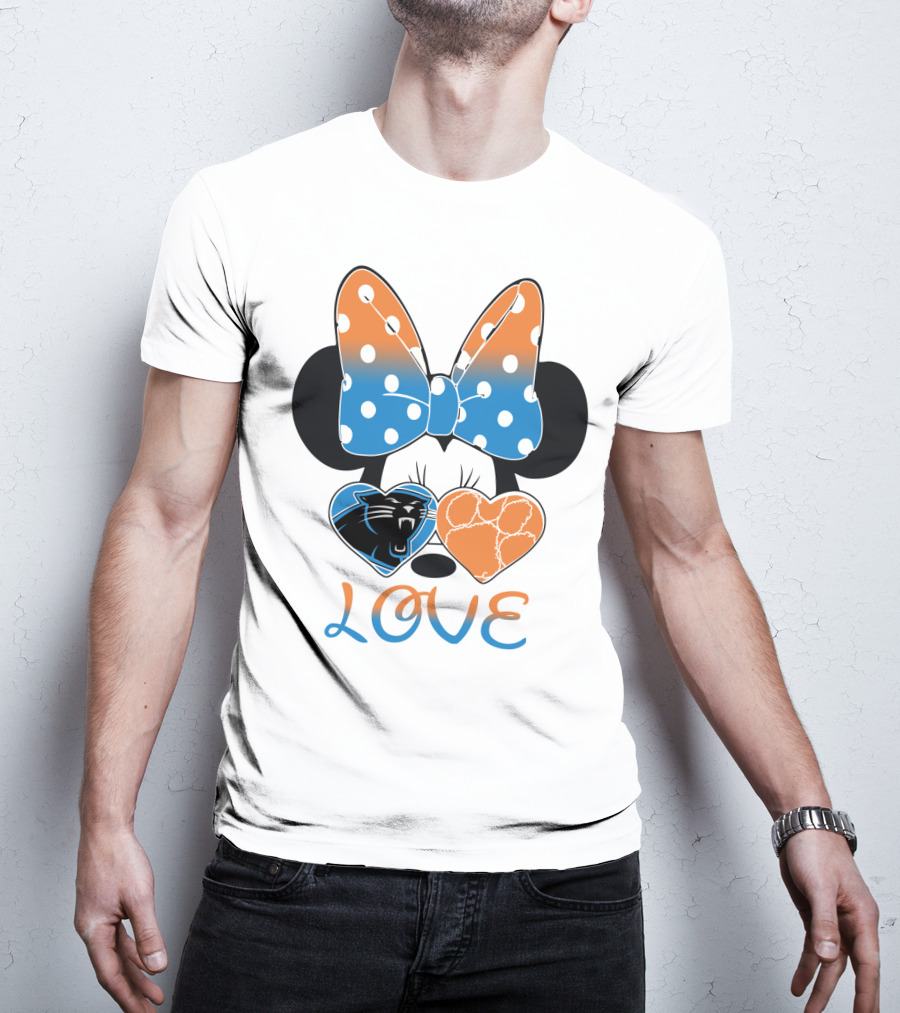 Minnie Mouse Bow Love Panthers Clemson Mix T-Shirt