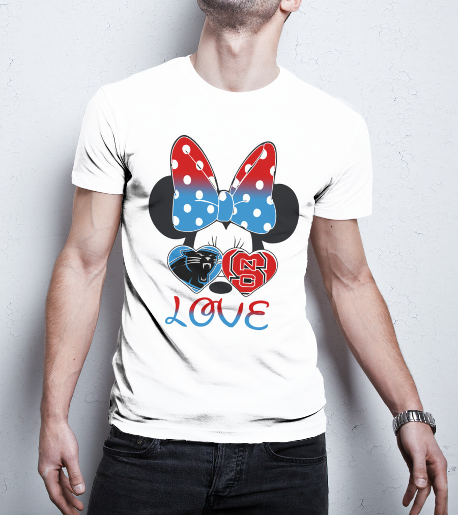 Minnie Bow Panthers Nc State Love T-Shirt