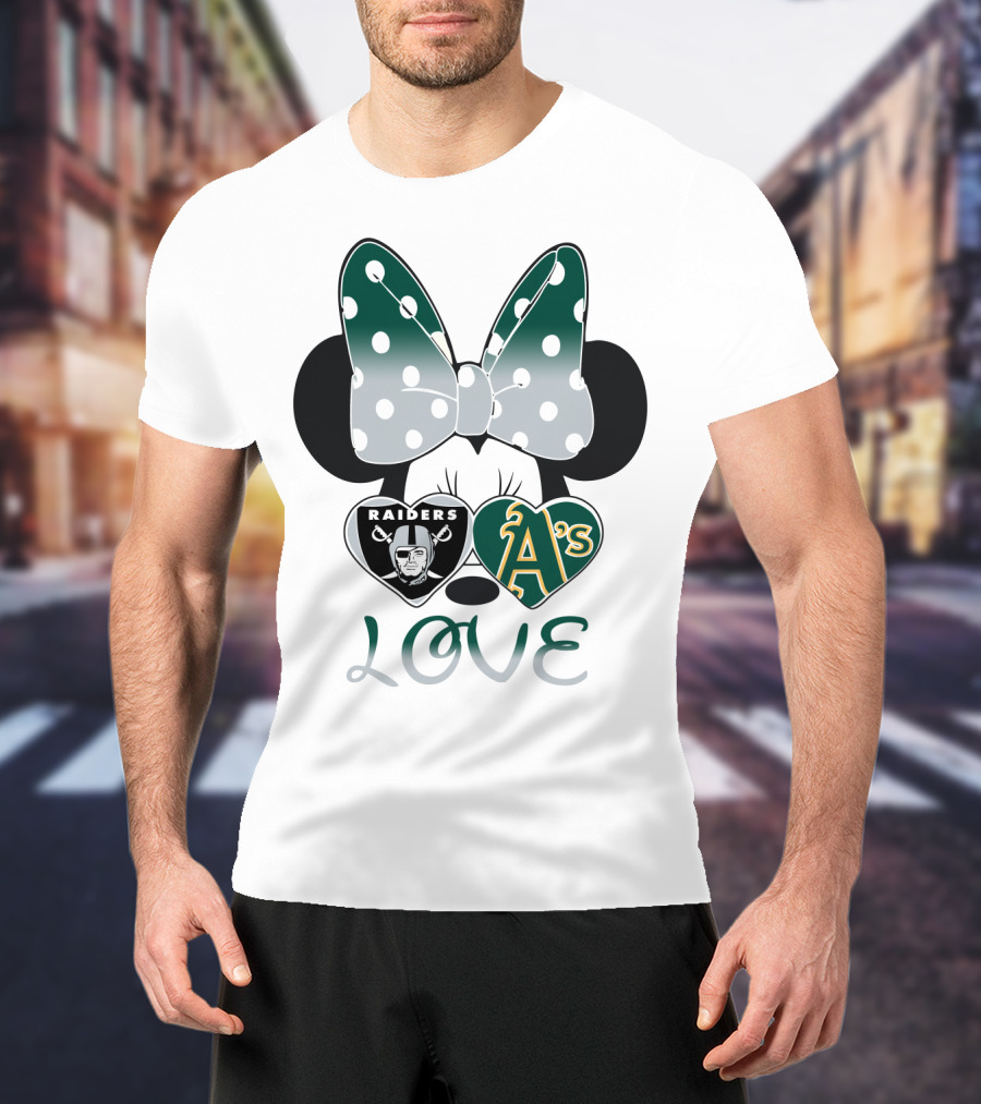 Raiders A's Love Minnie Mouse Bow T-Shirt