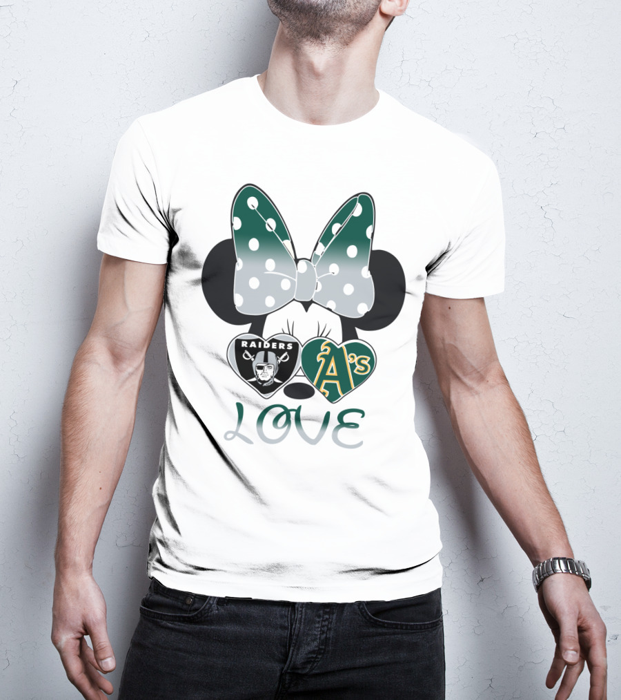 Raiders A's Love Minnie Mouse Bow T-Shirt
