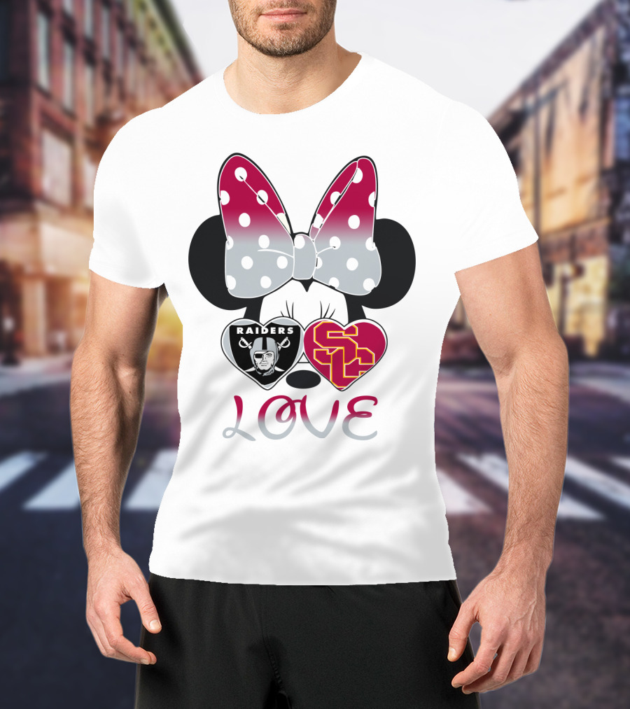 Minnie Mouse Bow Raiders Usc Love T-Shirt