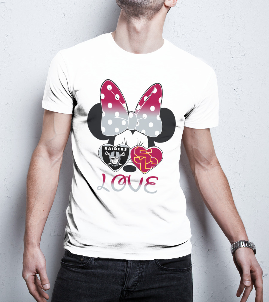 Minnie Mouse Bow Raiders Usc Love T-Shirt