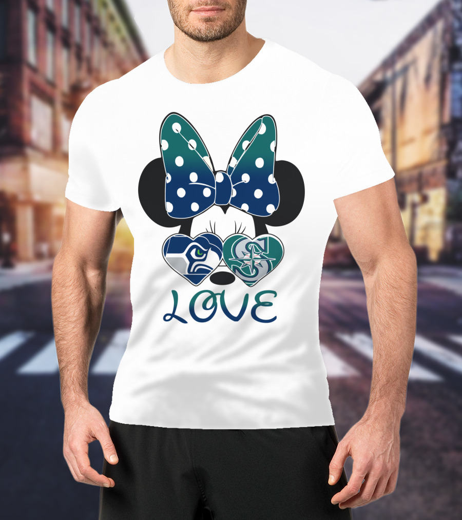 Love Minnie Mouse Seahawk Mariners T-Shirt