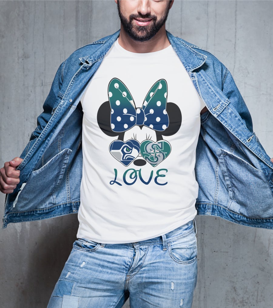 Love Minnie Mouse Seahawk Mariners T-Shirt