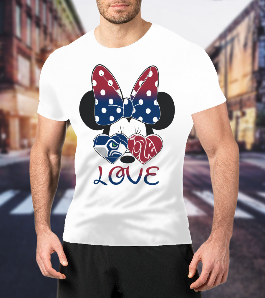 Minnie Bow Seahawks Cougars Love T-Shirt