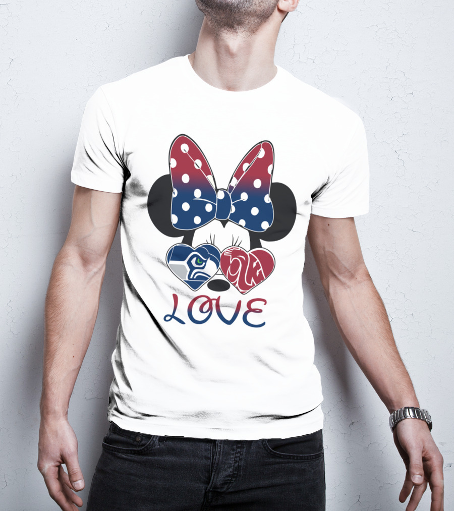 Minnie Bow Seahawks Cougars Love T-Shirt