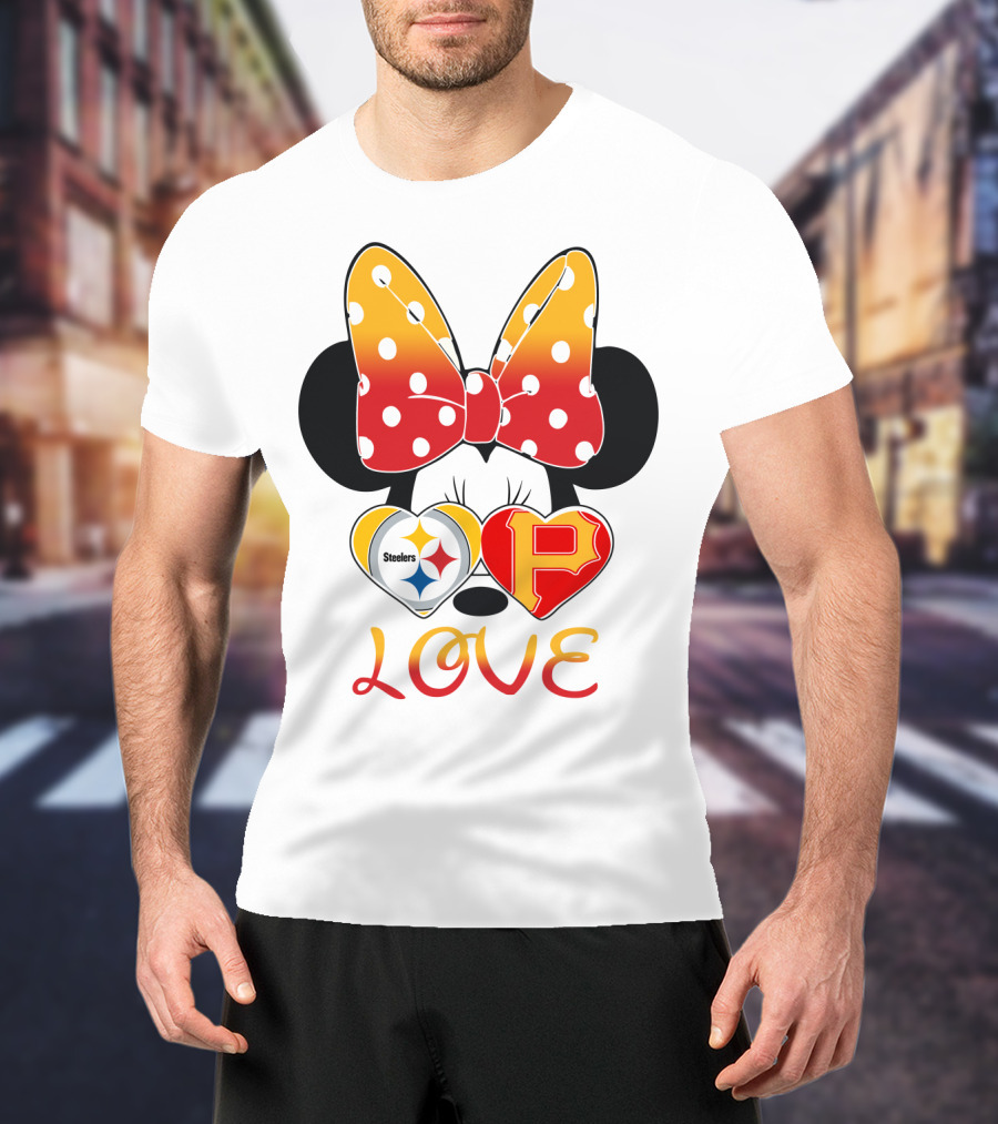 Steelers Pirates Minnie Mouse Love T-Shirt