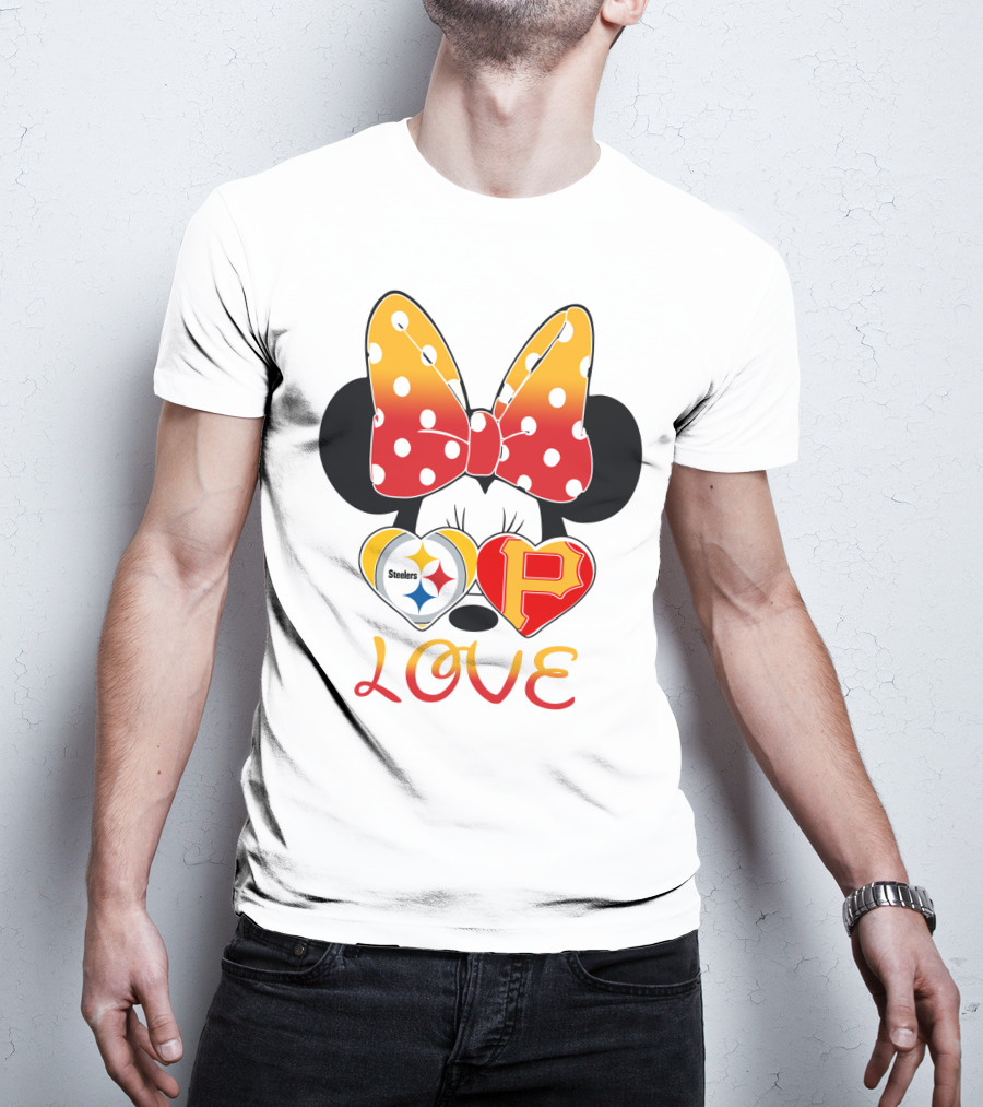 Steelers Pirates Minnie Mouse Love T-Shirt