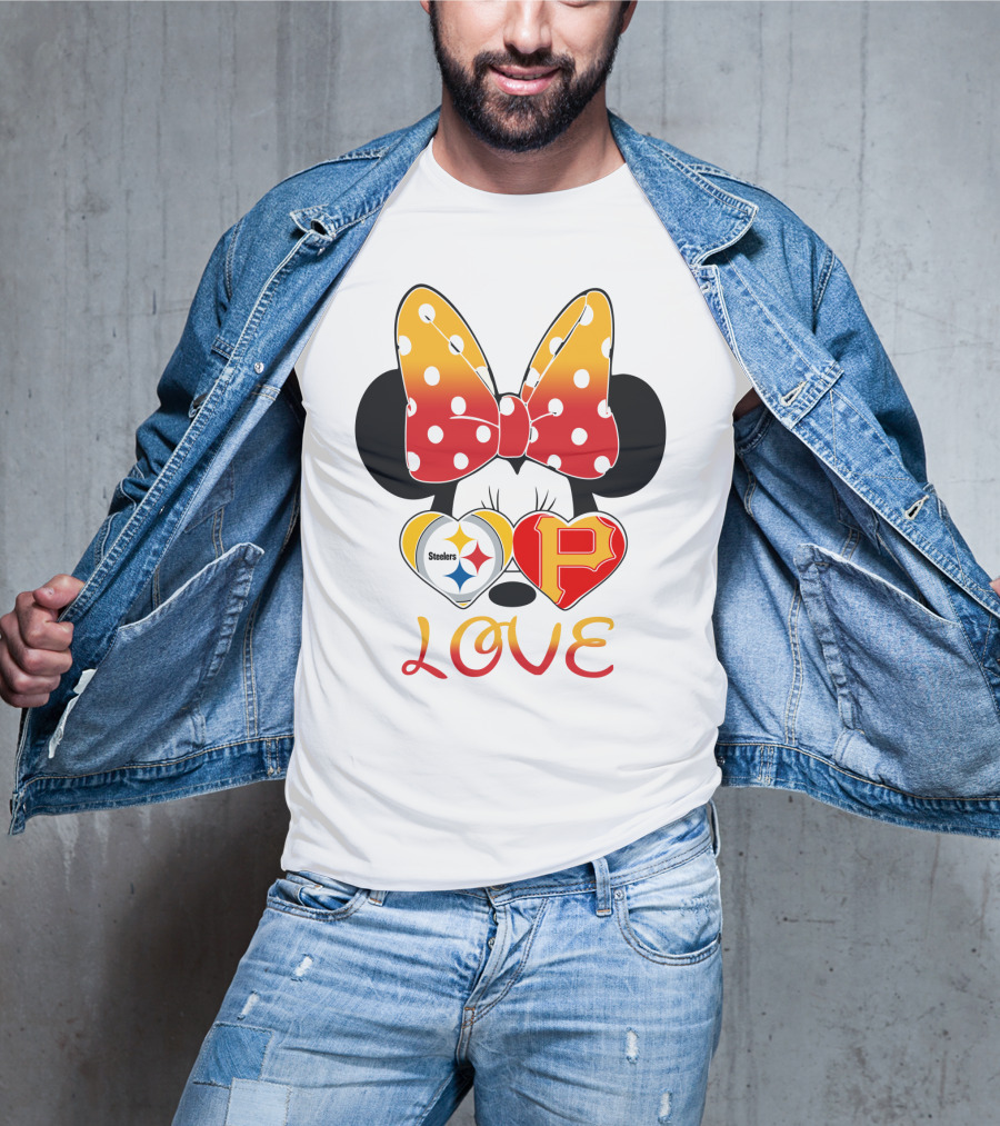Steelers Pirates Minnie Mouse Love T-Shirt