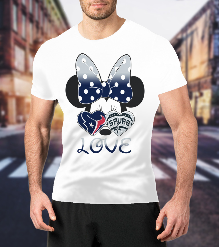 Mic 119 Minnie Love Houston Texans San Antonio Spurs T-Shirt