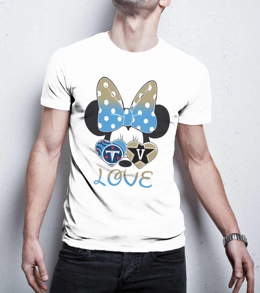 Love Tennessee Titans Vanderbilt Minnie Bow T-Shirt